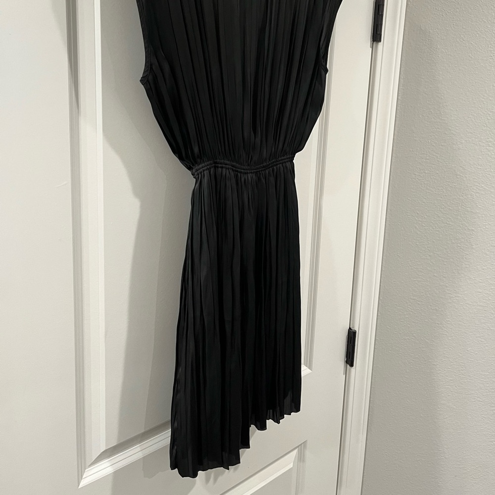 Anine Bing Black Satin Mini Dress